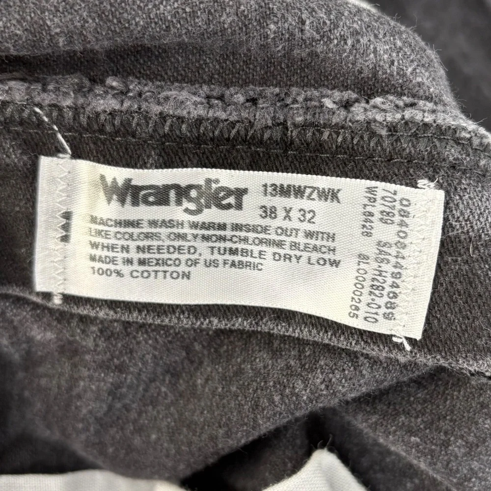 Wrangler 13MWZWK Cowboy Cut Original Fit Jeans Mens 38x32 Washed Black‎ Denim